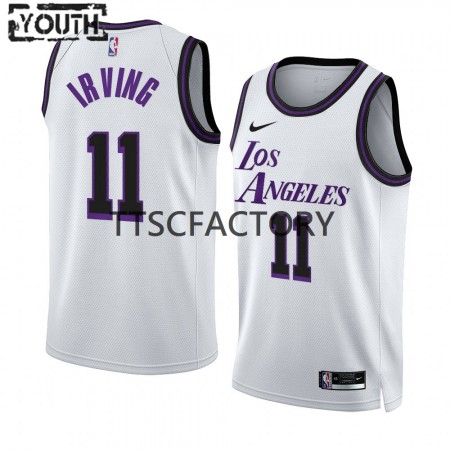 Maglia NBA Los Angeles Lakers Kyrie Irving 11 Nike 2022-23 City Edition Bianco Swingman - Bambino